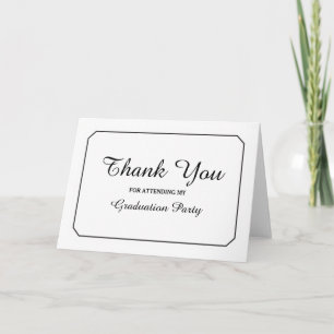 Tarjeta De Agradecimiento Simplemente Elegante Graduación Blanca Gracias