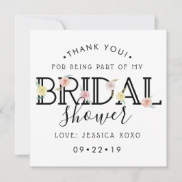 Tarjeta De Agradecimiento Simplemente Moda Floral Garden Bridal Shower Graci