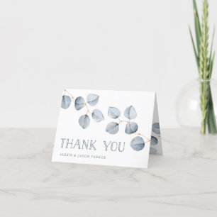 Tarjeta De Agradecimiento Simplicidad de Eucalyptus   BODA