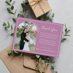 Tarjeta De Agradecimiento Simplicidad Floral 1 Boda Lavanda Púrpura