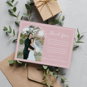Tarjeta De Agradecimiento Simplicidad Floral 1 Boda Mauve Claro de Luna