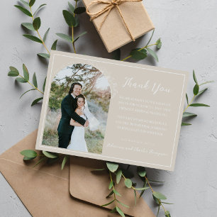 Tarjeta De Agradecimiento Simplicidad Floral 1 Bodas en Beige Ostra