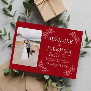 Tarjeta De Agradecimiento Simplicidad Floral 2 Boda de Arándano