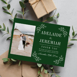 Tarjeta De Agradecimiento Simplicidad Floral 2 Boda Evergreen