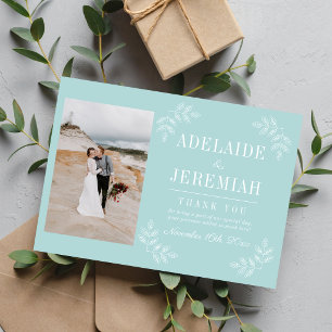 Tarjeta De Agradecimiento Simplicidad Floral 2 Boda Niebla Oceánica