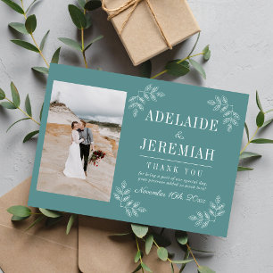 Tarjeta De Agradecimiento Simplicidad Floral 2 Huevo de Pato Boda