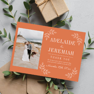 Tarjeta De Agradecimiento Simplicidad Floral Boda Coral 2