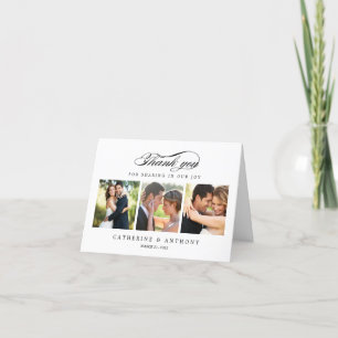 Tarjeta De Agradecimiento Simply Elegant Wedding Thank You Card - White