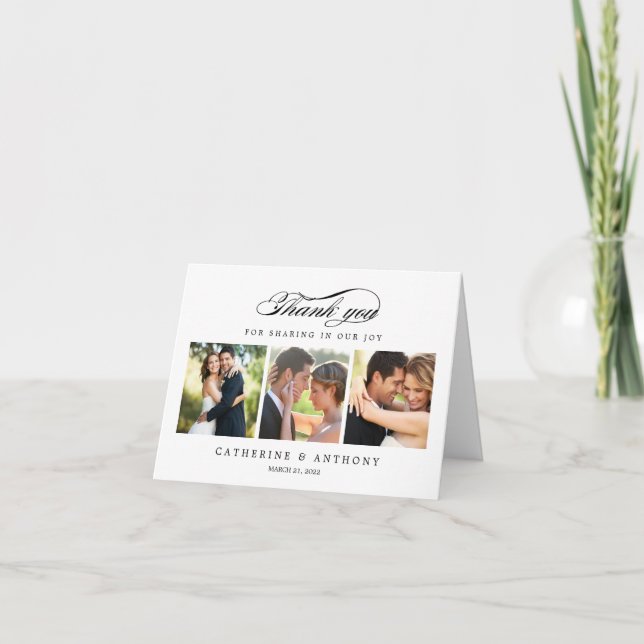 Tarjeta De Agradecimiento Simply Elegant Wedding Thank You Card - White (Anverso)