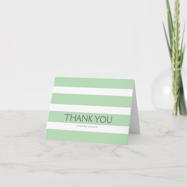 Tarjeta De Agradecimiento Simply Stripes Thank You Note Card / Mint (Anverso)