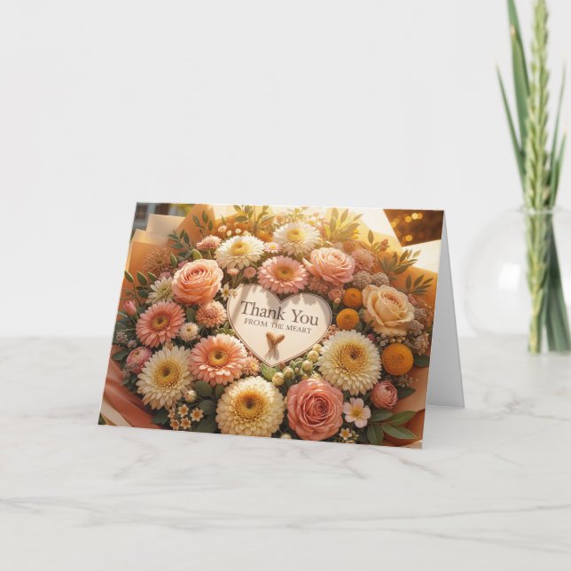 Tarjeta De Agradecimiento Sincera Gracias Bouquet (Anverso)