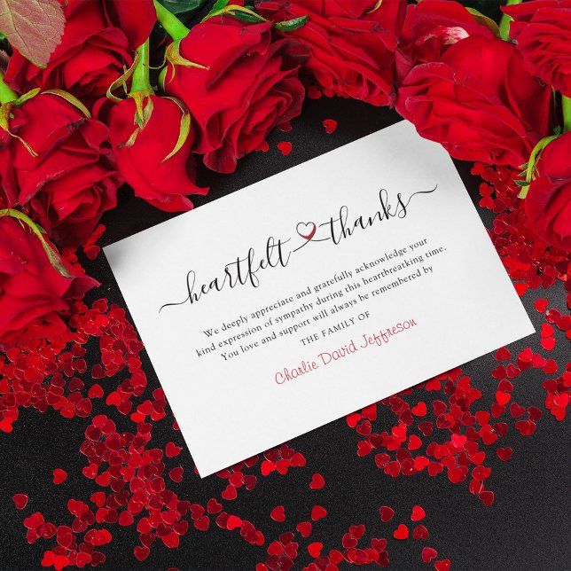 Tarjeta De Agradecimiento Sincera gratitud por la simpatía del funeral (Subido por el creador)