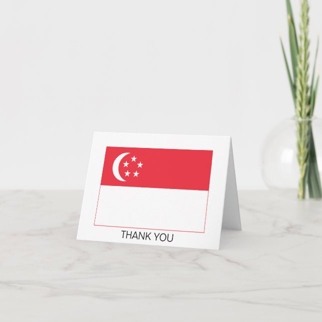 Tarjeta De Agradecimiento Singapore Flag (Anverso)