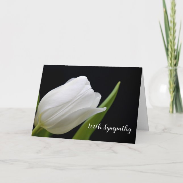 TARJETA DE AGRADECIMIENTO SINGLE WHITE ROSE SYMPATHY CARD (Anverso)