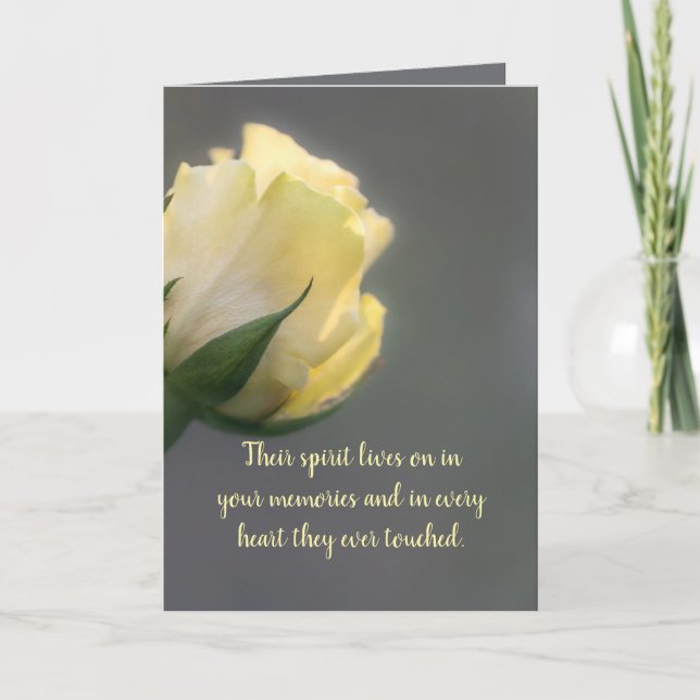 TARJETA DE AGRADECIMIENTO SINGLE YELLOW ROSE SYMPATHY CARD (Anverso)