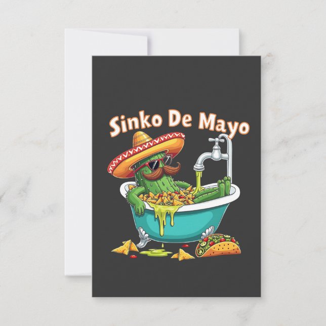 Tarjeta De Agradecimiento Sinko de Mayo"Funny Cinco de Mayo Cactus (Anverso)