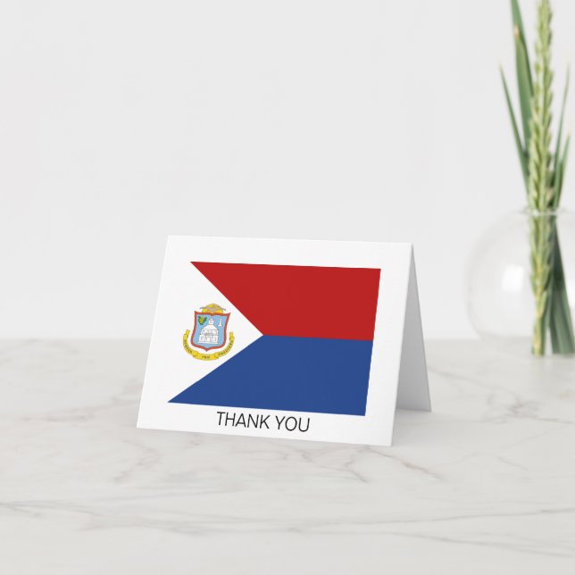 Tarjeta De Agradecimiento Sint Maarten Flag (Anverso)