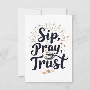 Tarjeta De Agradecimiento Sip Pray Trust Café Y Jesus Lover