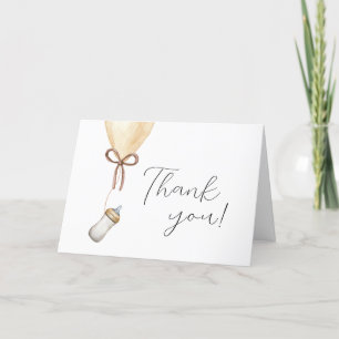Tarjeta De Agradecimiento Sip & See Simple Boho Balloon Botes Baby Shower