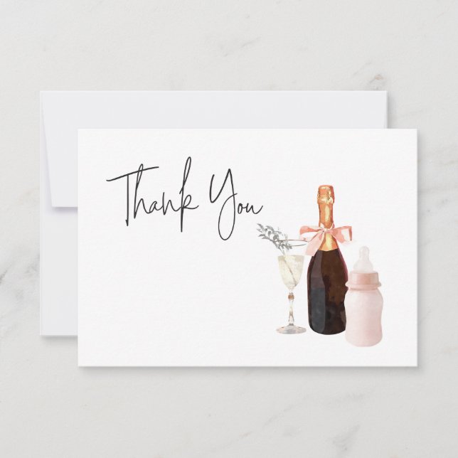Tarjeta De Agradecimiento Sip y ver el Personalizable Baby Shower Gracias (Anverso)