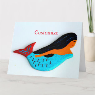 Tarjeta De Agradecimiento Sirena azul nadando Thunder_Cove