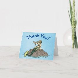 Tarjeta De Agradecimiento Sirena en Rocas