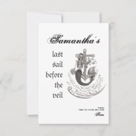 Tarjeta De Agradecimiento Sirena Gótica Última Vela de Soltera Fiesta de Des