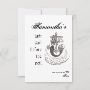 Tarjeta De Agradecimiento Sirena Gótica Última Vela de Soltera Fiesta de Des