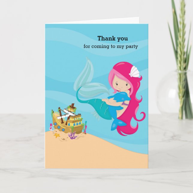 Tarjeta De Agradecimiento Sirena Linda (Anverso)