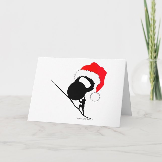 Tarjeta De Agradecimiento Sisyphus Kettlebell Feliz Navidad (Anverso)