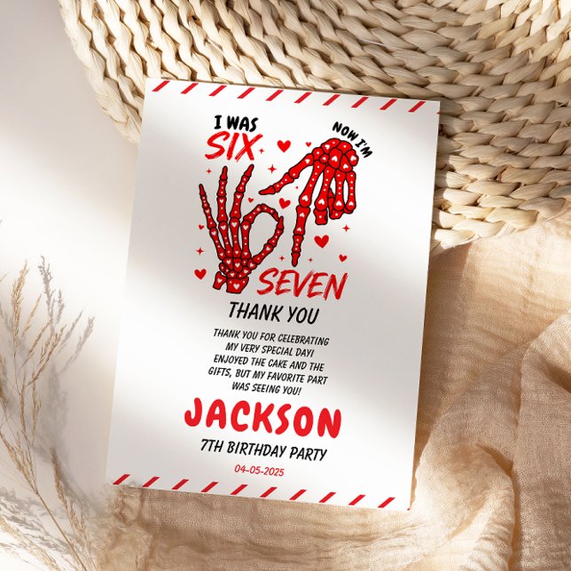 Tarjeta De Agradecimiento Six Seven Birthday Skeleton Hands Party (Six Seven Birthday Skeleton Hands Party Thank You Card
)