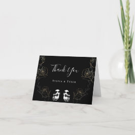 Tarjeta De Agradecimiento Skull Black Til Death Do Us Part Boda Gracias