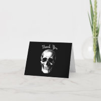 Skull Gothic Halloween Wedding Thank You Notes