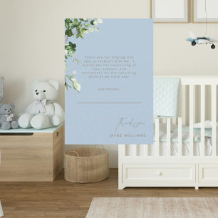 Tarjeta De Agradecimiento Sky Blue Message Ivy Baby Shower Gracias