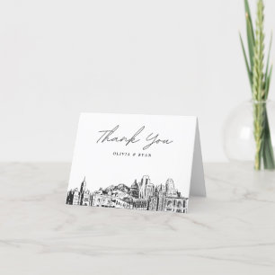 Tarjeta De Agradecimiento Skyline Skyline Sketch Blank de Salt Lake