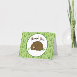 Tarjeta De Agradecimiento Sleeping Bear Baby Shower Woodland