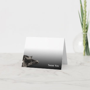 Tarjeta De Agradecimiento Sleeping Black Cat on Black Gradient