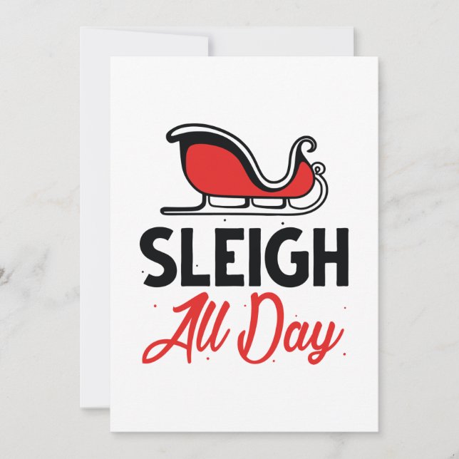 Tarjeta De Agradecimiento Sleigh All Day (Anverso)