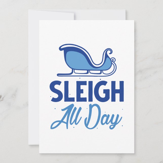 Tarjeta De Agradecimiento Sleigh All Day (Anverso)