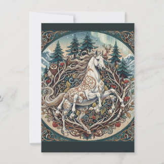 Tarjeta De Agradecimiento Sleipnir Woodland Myth Art Flat Thank You Card