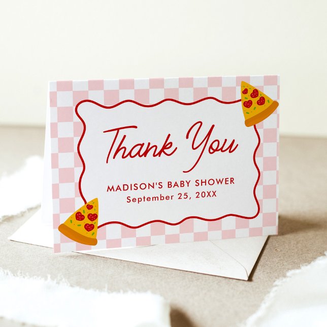 Tarjeta De Agradecimiento Slice Slice Baby Pizza Baby Shower (Subido por el creador)