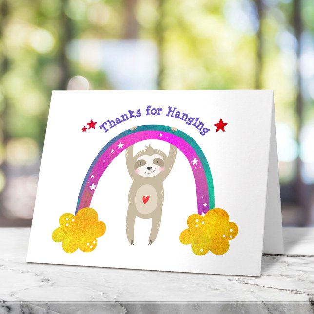 Tarjeta De Agradecimiento Sloho Boho Rainbow Whimsical Modern Birthday Cute (Subido por el creador)