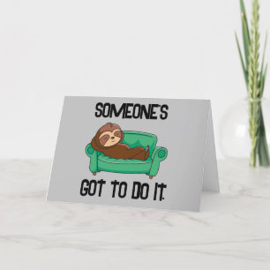 Tarjeta De Agradecimiento Sloth Gracioso Coche del Día del Padre Saludo Humo