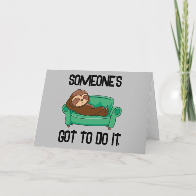 Tarjeta De Agradecimiento Sloth Gracioso Coche del Día del Padre Saludo Humo (Anverso)