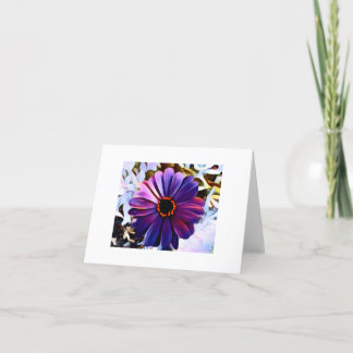 Tarjeta De Agradecimiento Small, 4" x 5.6" Folded Card. Purple Flower.