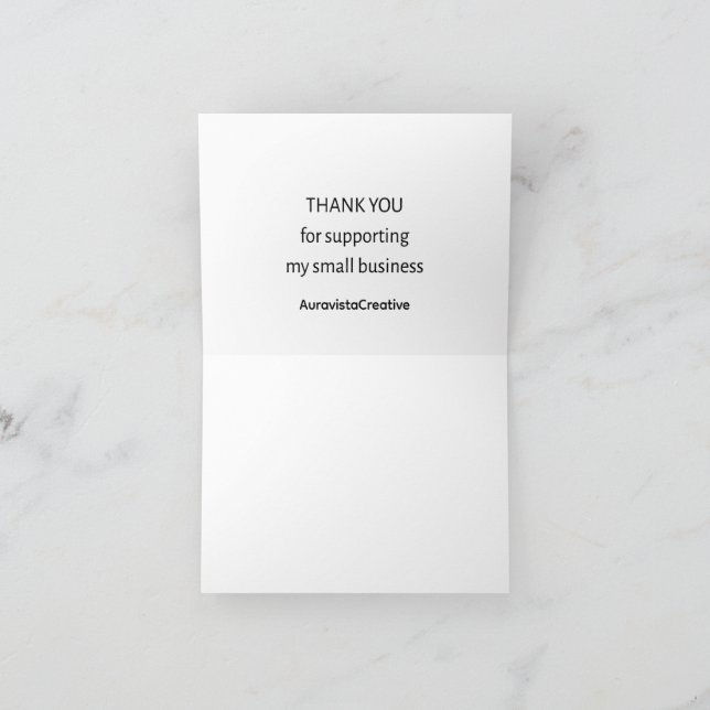 Tarjeta De Agradecimiento Small Business Thank You Card | Minimal | Personal (Interior)