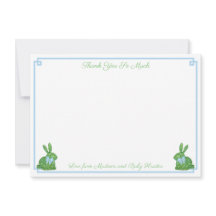 Smart Pale Blue Boxwood Bunny Boy Baby Shower