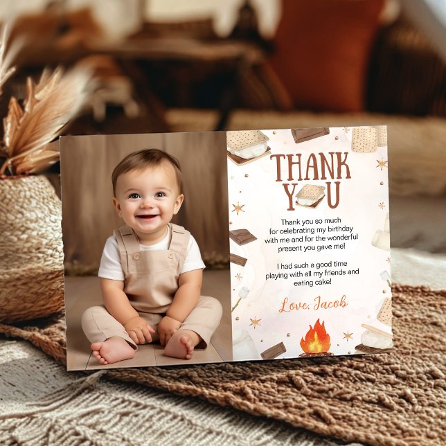 Tarjeta De Agradecimiento S'more Campfire Foto de cumpleaños de agradecimien (Subido por el creador)