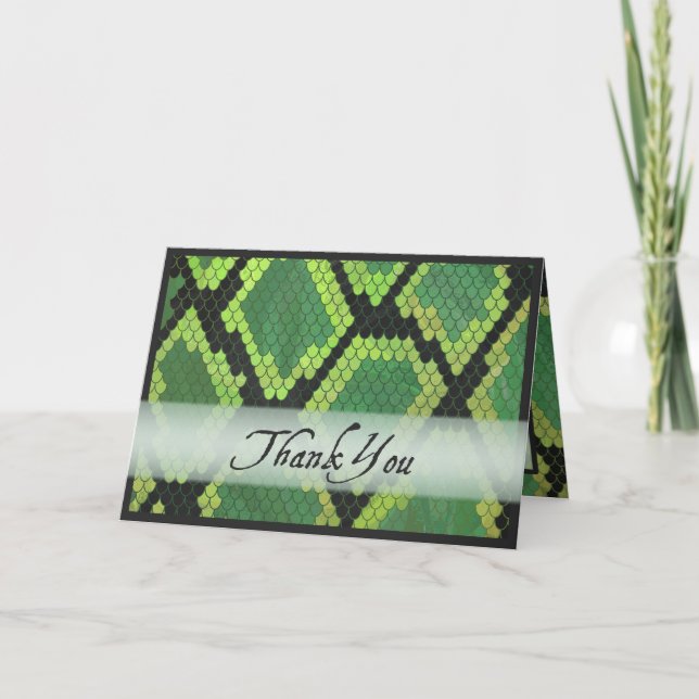 Tarjeta De Agradecimiento Snake de animales salvajes gracias (Anverso)