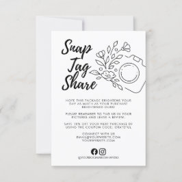 Tarjeta De Agradecimiento  Snap Tag Share Business Thank You Card